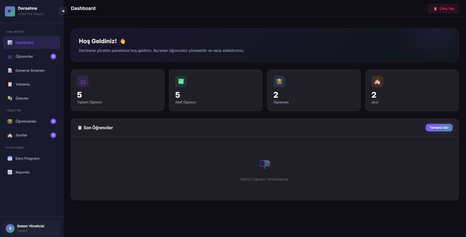 Dershane Otomasyonu - Görsel 1